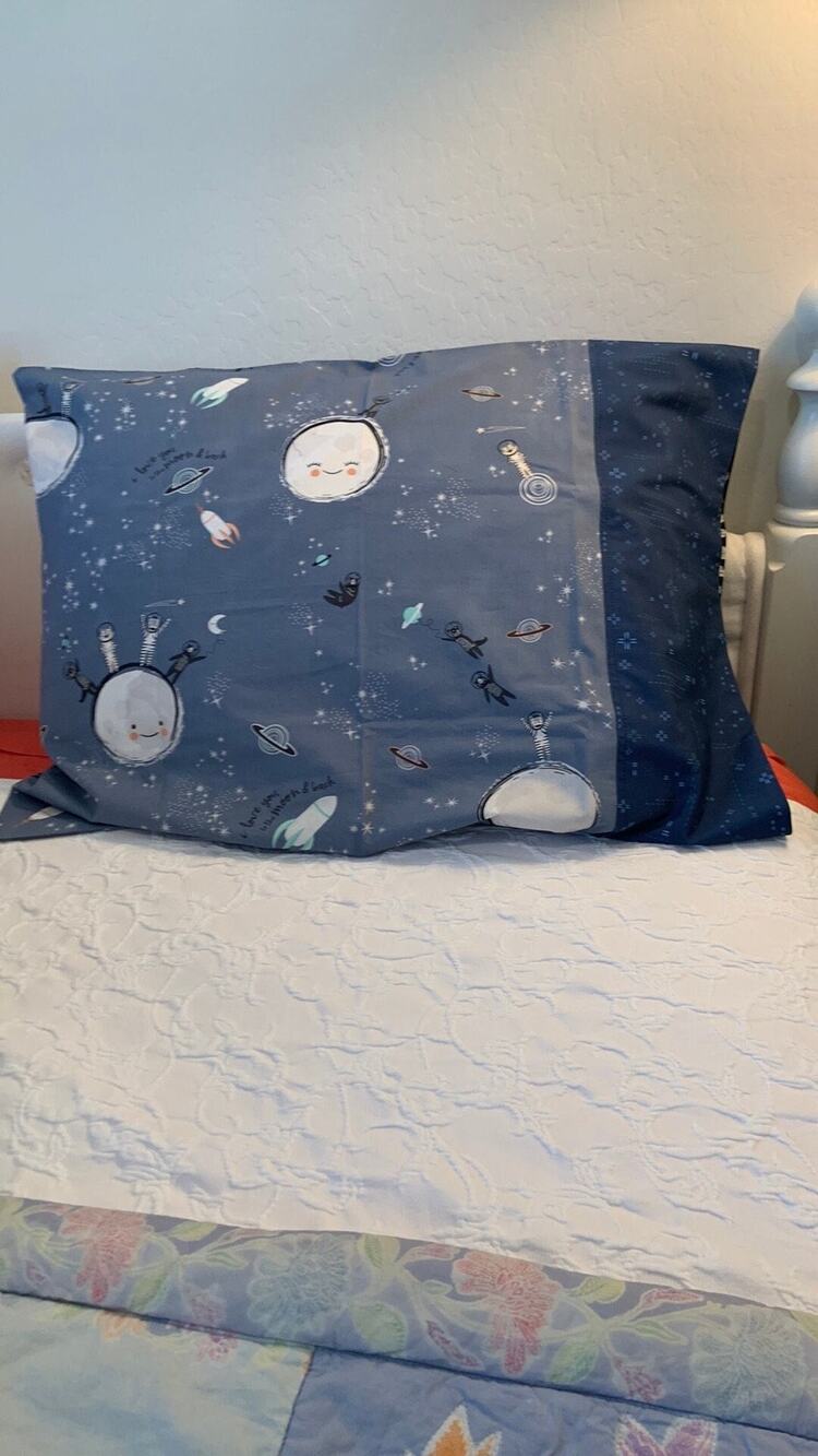 Handmade Standard Pillowcase Set, Love You to the Moon and Back